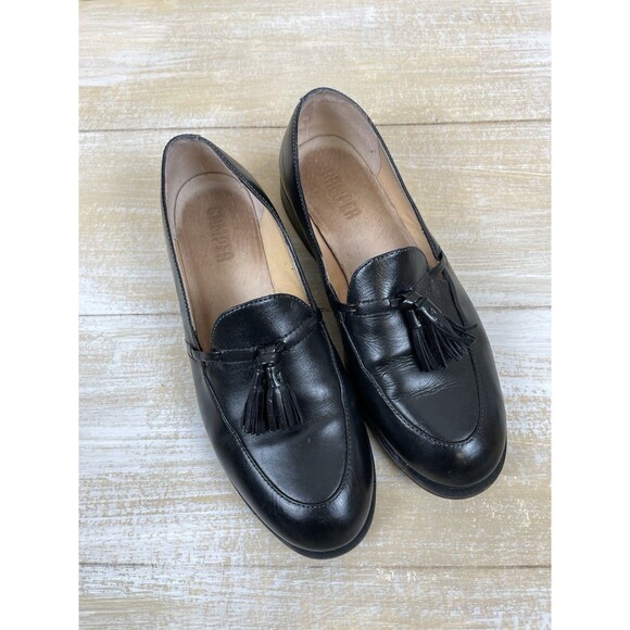 Camper Black Leather Tassel Accents Loafers Size 37 US 7 *READ - Picture 1 of 12